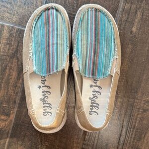 Striped Canvas Slip-On Shoes